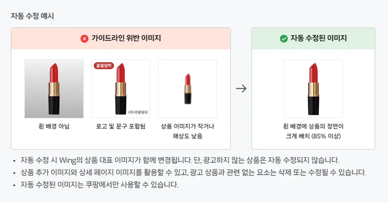 쿠팡 썸네일 규정